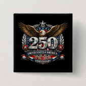 Patriotic Silver Semiquincentennial Emblem 缶バッジ (正面)