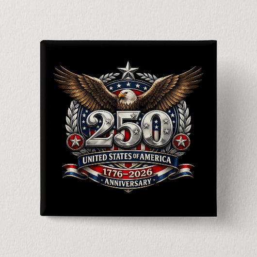 Patriotic Silver Semiquincentennial Emblem 缶バッジ (正面)