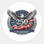 Patriotic Silver Wings of Freedom ラウンドシール (正面)