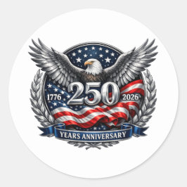 Patriotic Silver Wings of Freedom ラウンドシール