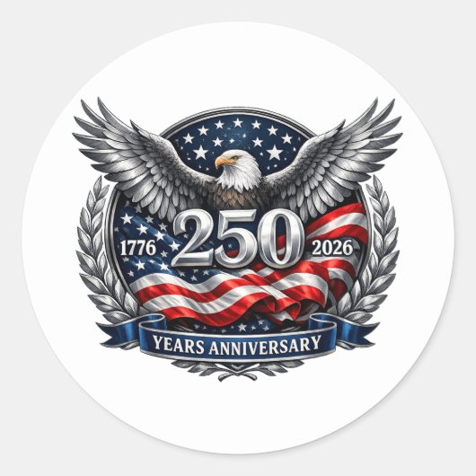 Patriotic Silver Wings of Freedom ラウンドシール (正面)