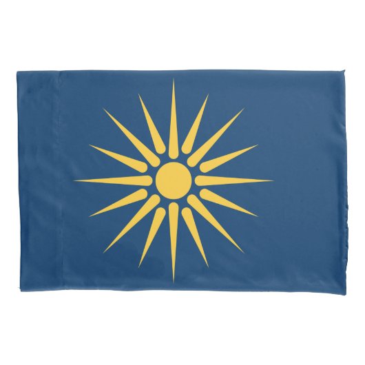Patriotic Single Pillowcase with flag of Macedonia 枕カバー (正面)