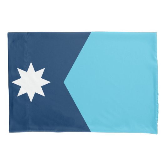 Patriotic Single Pillowcase with flag of Minnesota 枕カバー (正面)