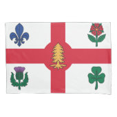 Patriotic Single Pillowcase with flag of Montreal 枕カバー (正面)