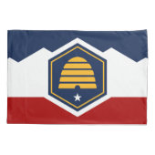 Patriotic Single Pillowcase with flag of Utah, USA 枕カバー (裏面)