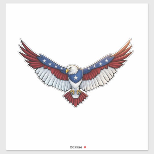 Patriotic Soaring Eagle Graphic – Red White  シール (シート)