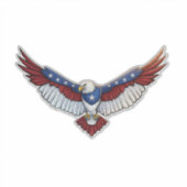 Patriotic Soaring Eagle Graphic – Red White  シール (正面)