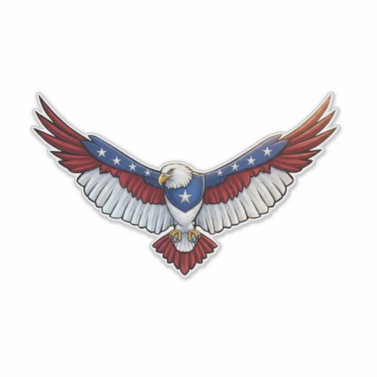 Patriotic Soaring Eagle Graphic – Red White  シール (正面)