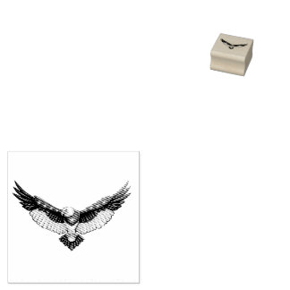 Patriotic Soaring Eagle Graphic – Red White  ラバースタンプ