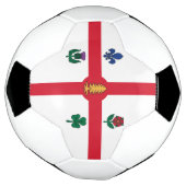 Patriotic Soccer Ball with Flag of Montreal Canada サッカーボール (回転)
