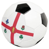Patriotic Soccer Ball with Flag of Montreal Canada サッカーボール (3/4)