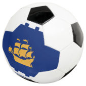 Patriotic Soccer Ball with Flag of Quebec City サッカーボール (3/4)