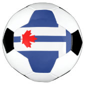 Patriotic Soccer Ball with Flag of Toronto, Canada サッカーボール (回転)