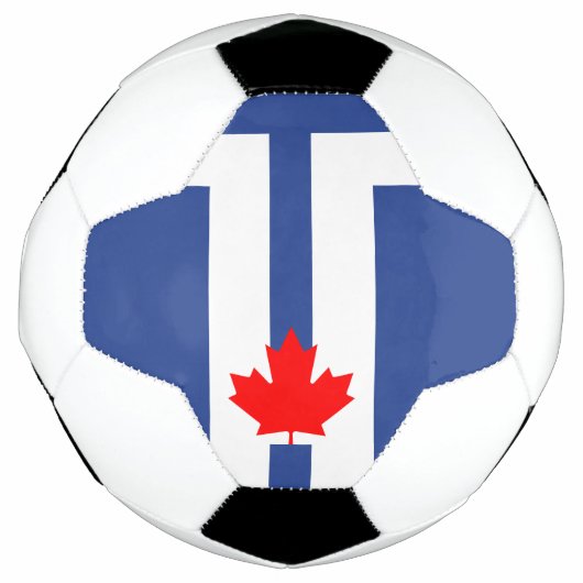 Patriotic Soccer Ball with Flag of Toronto, Canada サッカーボール (正面)