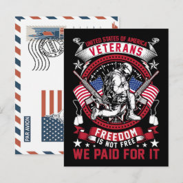 Patriotic Soldier Holding US Flag Postcard シーズンポストカード