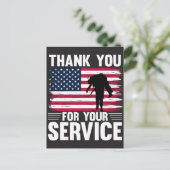 Patriotic Soldier Holding US Flag Postcard シーズンポストカード (スタンド正面)
