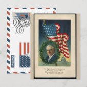 Patriotic Soldier Holding US Flag Postcard シーズンポストカード (正面/裏面)