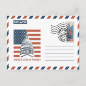 Patriotic Soldier Holding US Flag Postcard シーズンポストカード (裏面)