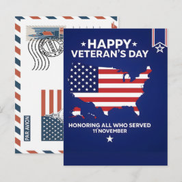 Patriotic Soldier Holding US Flag Postcard シーズンポストカード