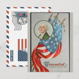 Patriotic Soldier Holding US Flag Postcard シーズンポストカード