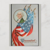 Patriotic Soldier Holding US Flag Postcard シーズンポストカード (正面)
