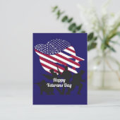 Patriotic Soldier Holding US Flag Postcard シーズンポストカード (スタンド正面)