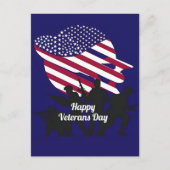 Patriotic Soldier Holding US Flag Postcard シーズンポストカード (正面)