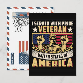 Patriotic Soldier Holding US Flag Postcard シーズンポストカード