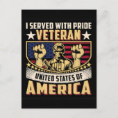 Patriotic Soldier Holding US Flag Postcard シーズンポストカード (正面)