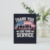 Patriotic Soldier Holding US Flag Postcard シーズンポストカード (スタンド正面)