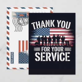 Patriotic Soldier Holding US Flag Postcard シーズンポストカード