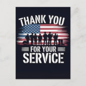 Patriotic Soldier Holding US Flag Postcard シーズンポストカード (正面)