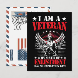 Patriotic Soldier Holding US Flag Postcard シーズンポストカード