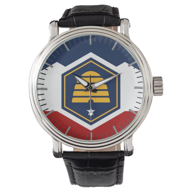 Patriotic, special watch with Flag of Utah, USA 腕時計 (正面)