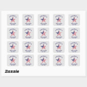 Patriotic Star 250 Year American Flag Sticker スクエアシール (シート)