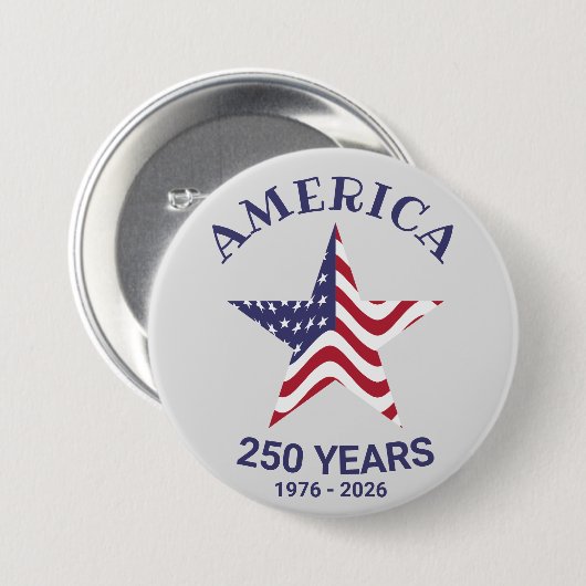 Patriotic Star 250 Years Button American Flag 缶バッジ (正面&裏面)
