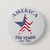 Patriotic Star 250 Years Button American Flag 缶バッジ (正面)