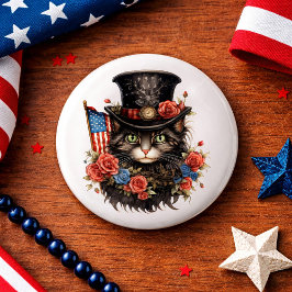 Patriotic Star Spangled Cat 缶バッジ