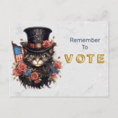 Patriotic Star Spangled Cat Vote ポストカード (正面)