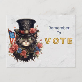 Patriotic Star Spangled Cat Vote ポストカード