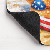 Patriotic Starfish in Beach Sand マウスパッド (コーナー)