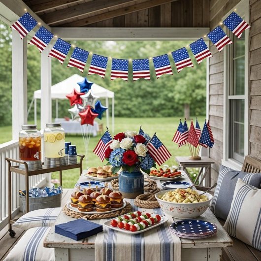 Patriotic Stars and Stripes Flag bunting banner バンティングフラッグ