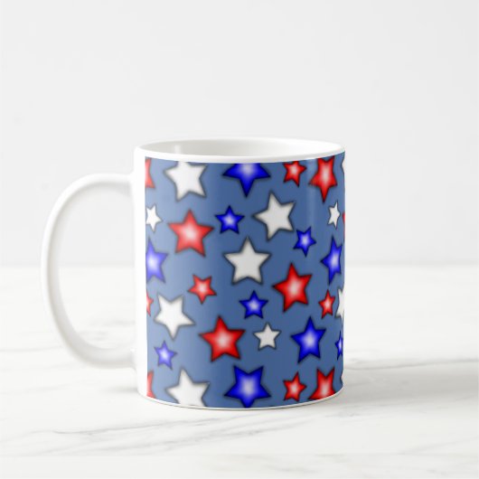 Patriotic Stars - Blue Coffee Mug コーヒーマグカップ (左)