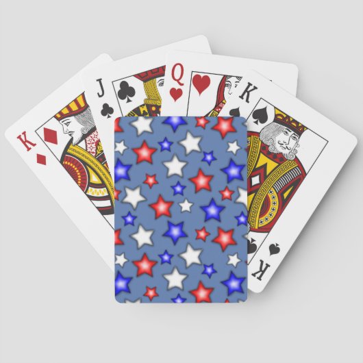 Patriotic Stars - Blue Playing Cards トランプ (裏面)
