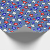 Patriotic Stars - Blue Wrapping Paper ラッピングペーパー (角)