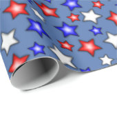 Patriotic Stars - Blue Wrapping Paper ラッピングペーパー (ロールコーナー)
