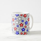 Patriotic Stars - Light Grey Coffee Mug コーヒーマグカップ (正面右)