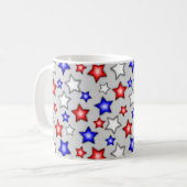 Patriotic Stars - Light Grey Coffee Mug コーヒーマグカップ (正面左)