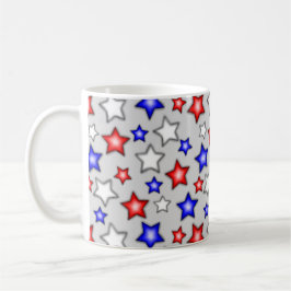 Patriotic Stars - Light Grey Coffee Mug コーヒーマグカップ