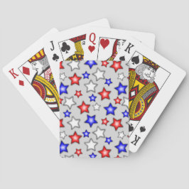 Patriotic Stars - Light Grey Playing Cards トランプ